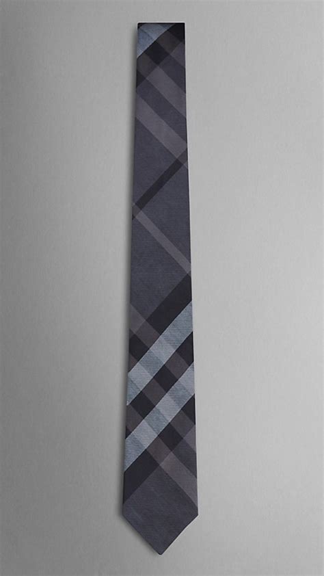 Burberry Modern Cut Tonal Check Silk Tie 